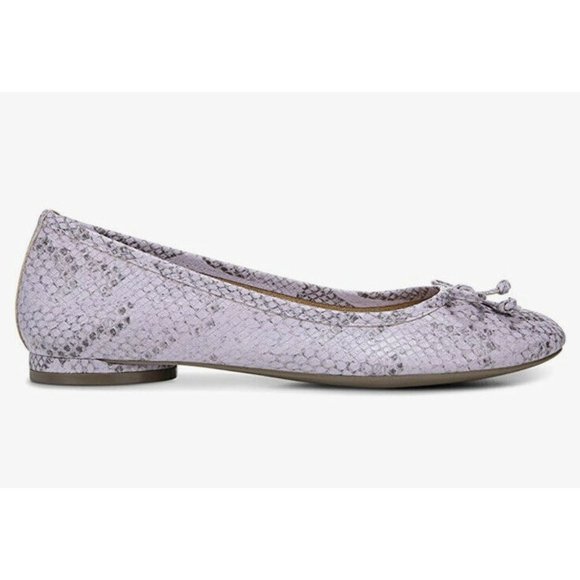 Vionic Callisto Snakeskin Embossed Purple Lavender Leather Ballet Flat size 8 - Picture 3 of 12